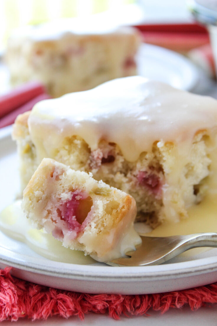 Rhubarb Cake with Butter Sauce