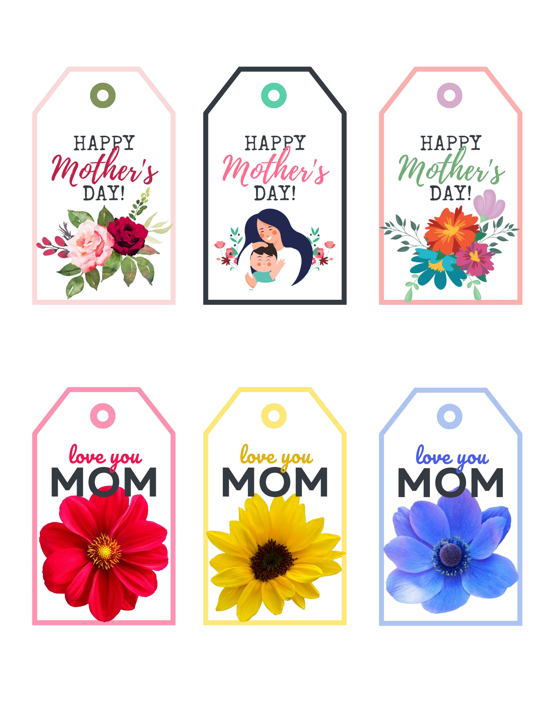 Free Printable Mother's Day Gift Tags | Baking You Happier