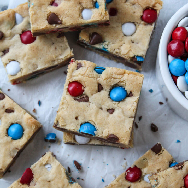 4th of July M&M Cookie Bars