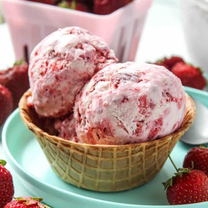 No Churn Strawberry Ice Cream
