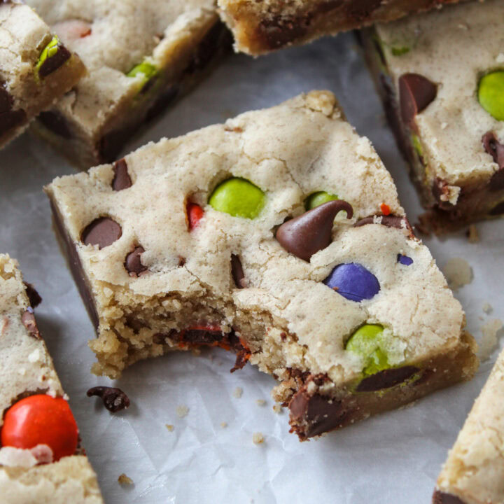 Halloween M&M Cookie Bars