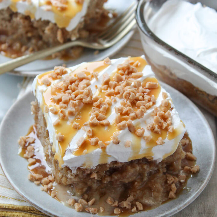 Caramel Apple Poke Cake