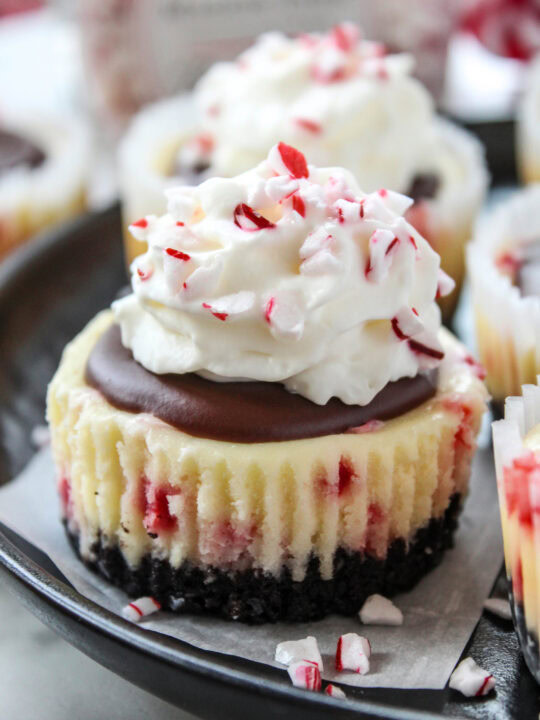 Mini Peppermint Cheesecakes - Baking You Happier