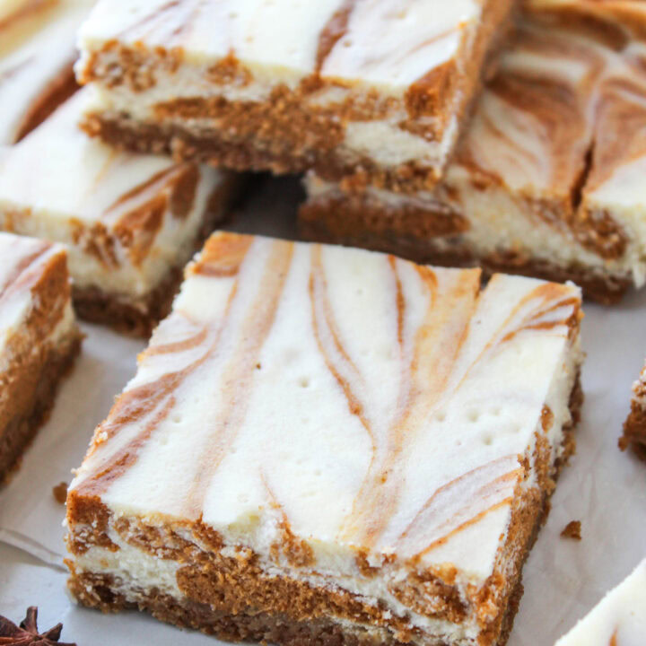 Swirled Pumpkin Cheesecake Bars