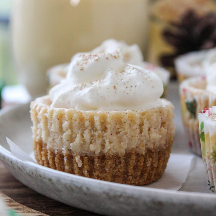 Mini Eggnog Cheesecakes
