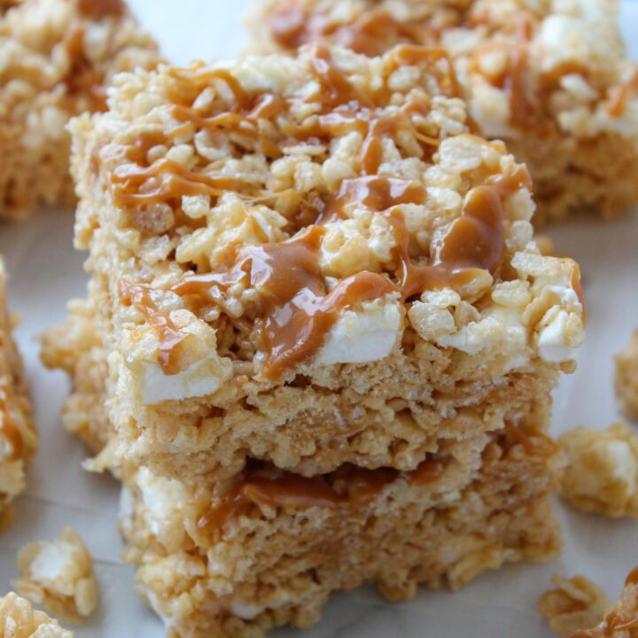 The Best Caramel Rice Krispie Treats with Marshmallows (Quick & Easy!)