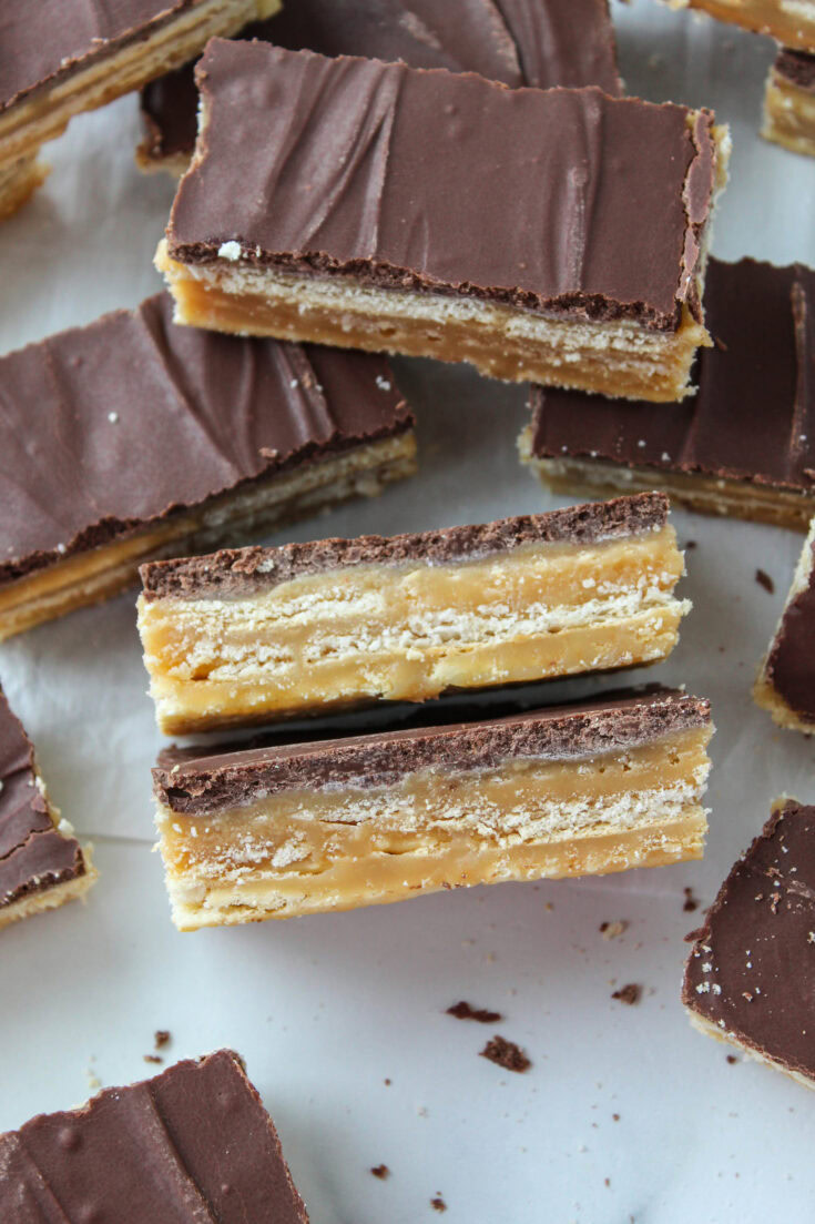 Triple Layer Cracker Toffee Bars