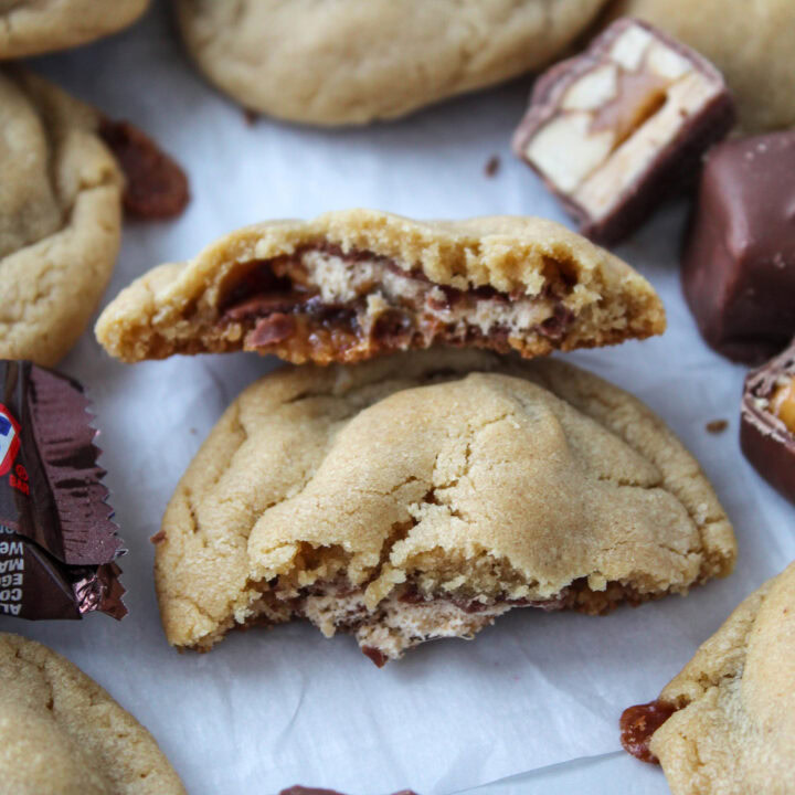 Snicker Surprise Peanut Butter Cookies