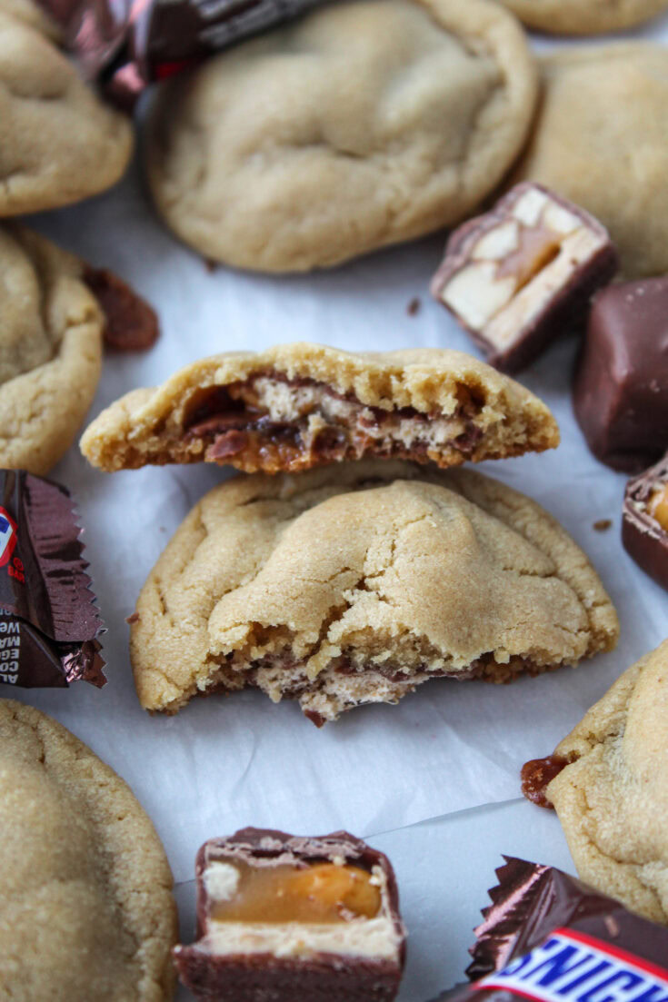 Snicker Surprise Peanut Butter Cookies