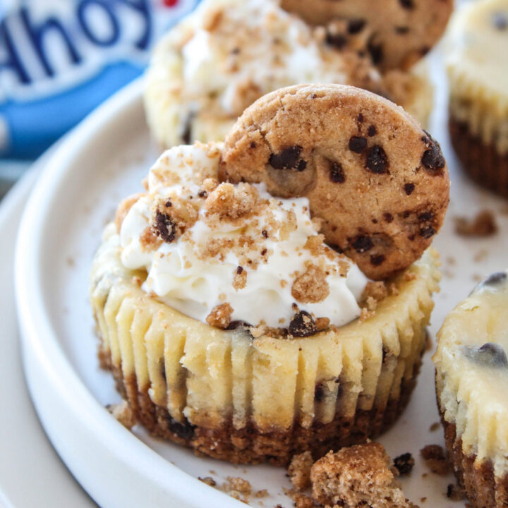 Mini Chocolate Chip Cookie Cheesecakes