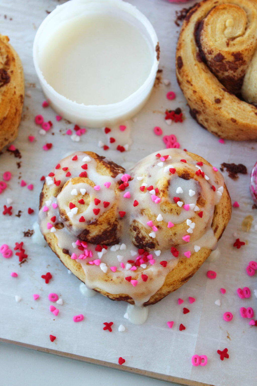 Valentine’s Day Cinnamon Rolls Baking You Happier