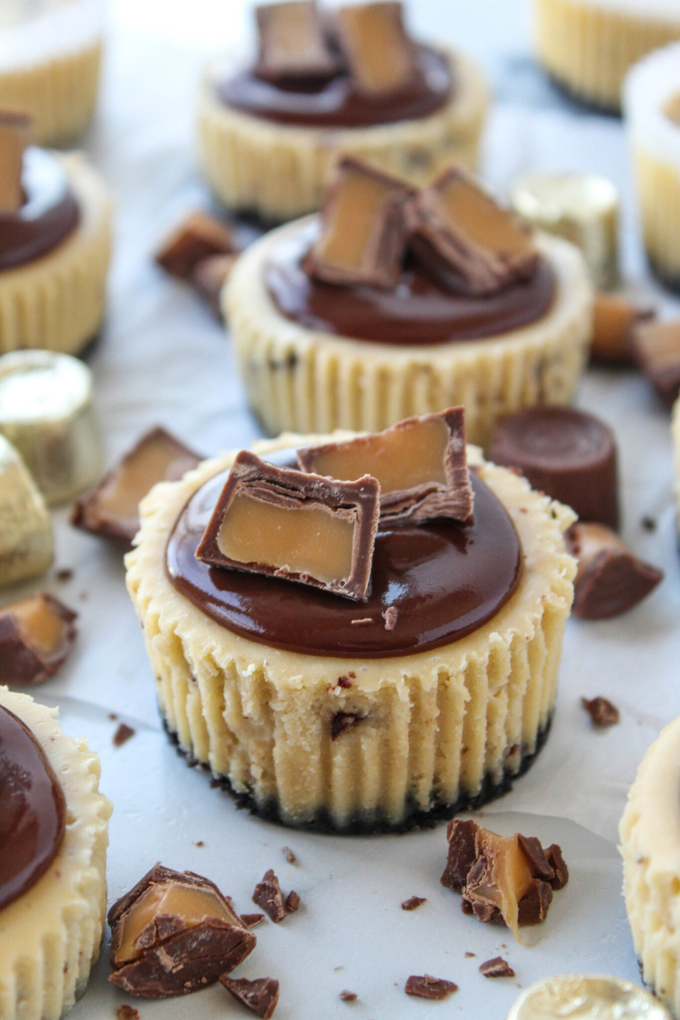 Mini Rolo Cheesecakes | Baking You Happier