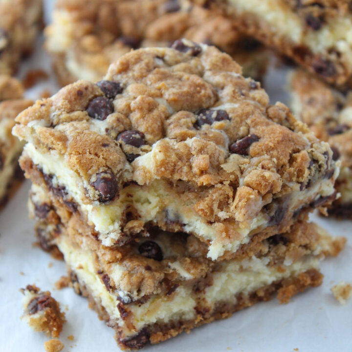 Chocolate Chip Cookie Cheesecake Bars