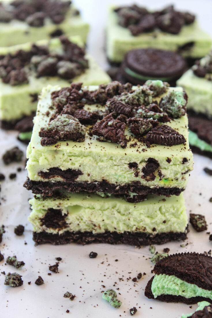 Mint Oreo Cheesecake Bars