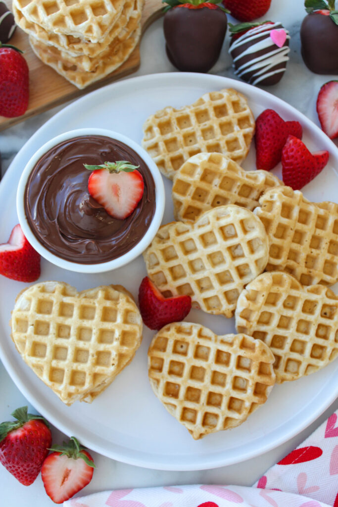 Easy Heart Shaped Valentine Waffles