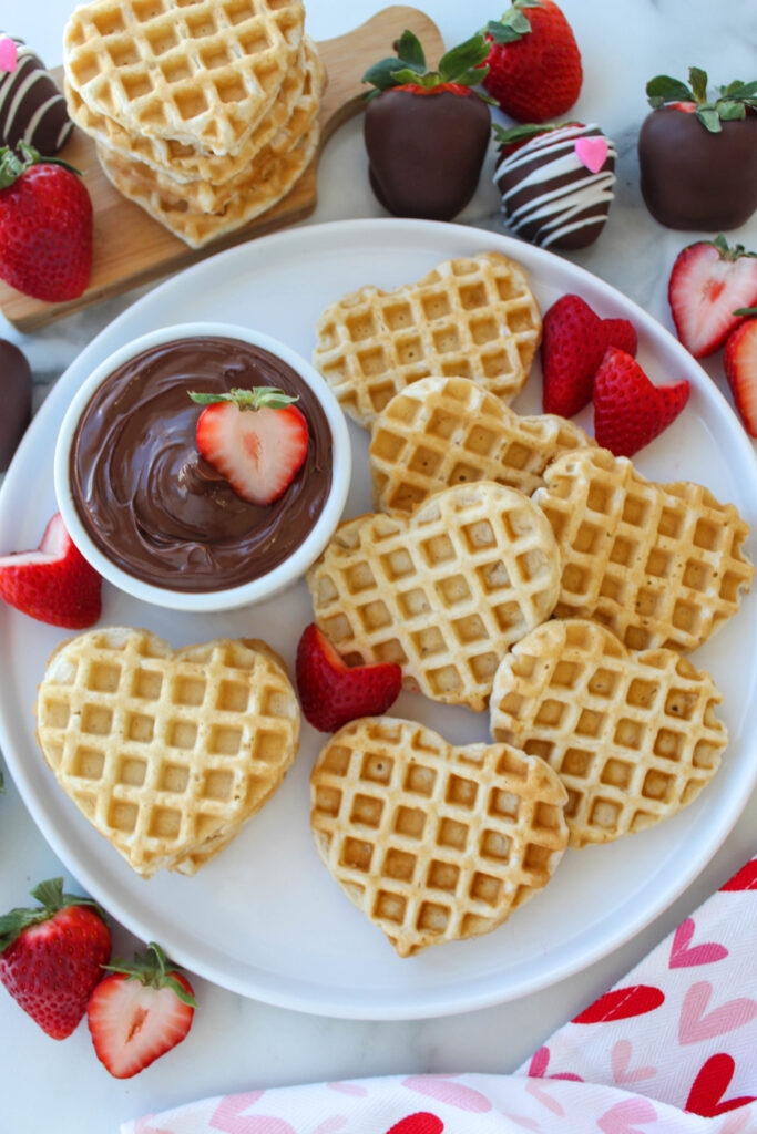 Easy Heart Shaped Valentine Waffles