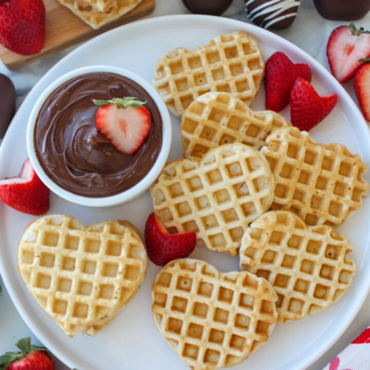 Easy Heart Shaped Valentine Waffles