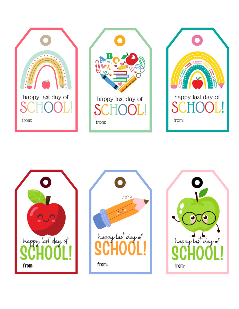 Happy Last Day of School Free Printable Gift Tags