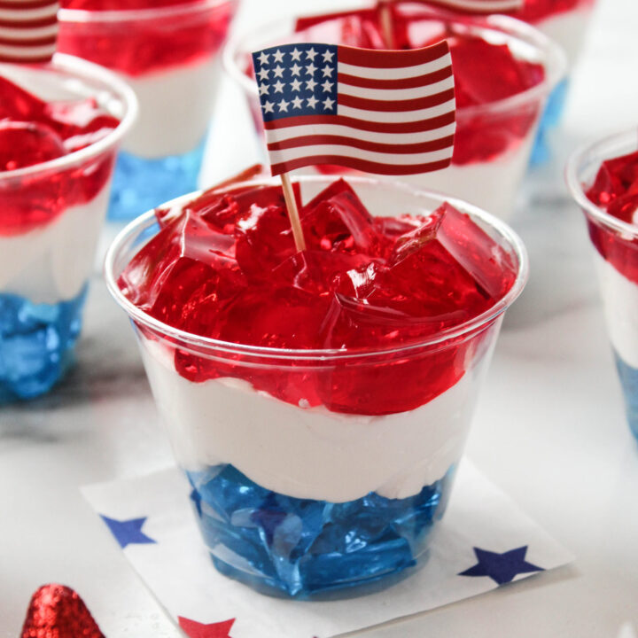 Red, White and Blue Jello Cups