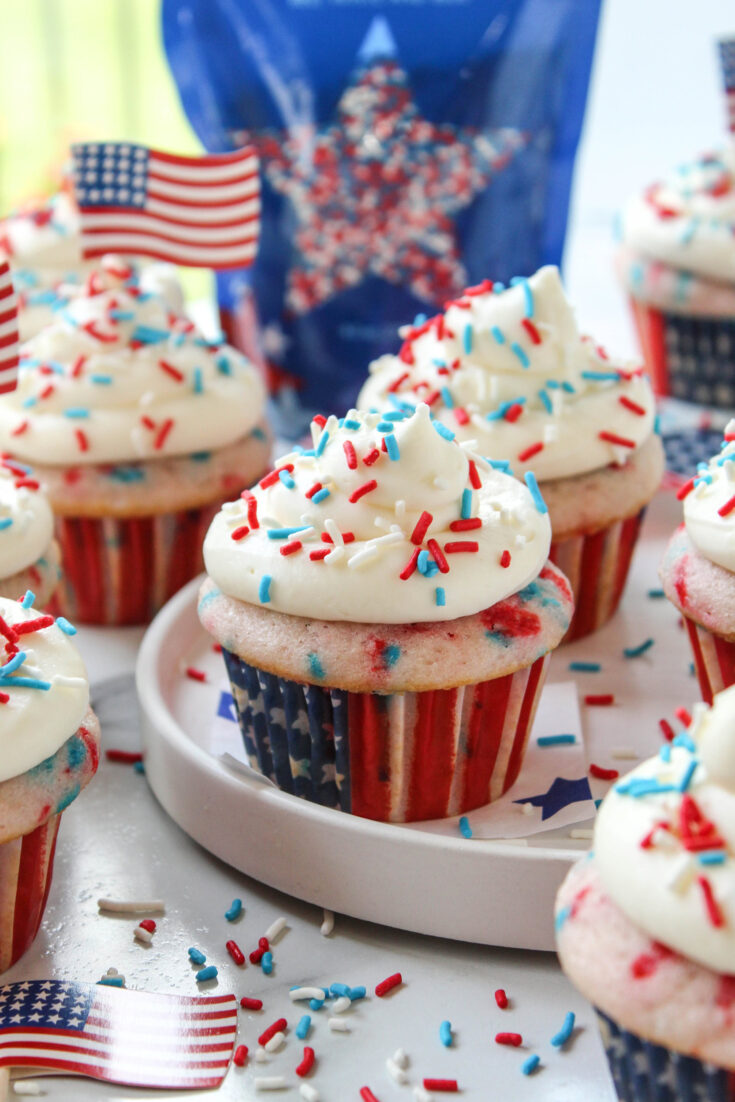 4th of July Funfetti Cupcakes
