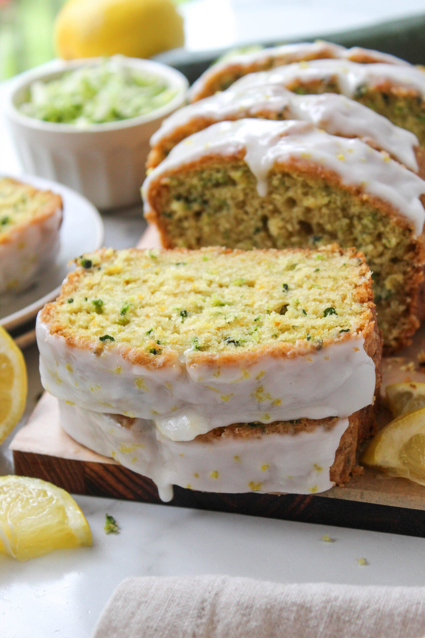 Glazed Lemon Zucchini Bread - Baking You Happier