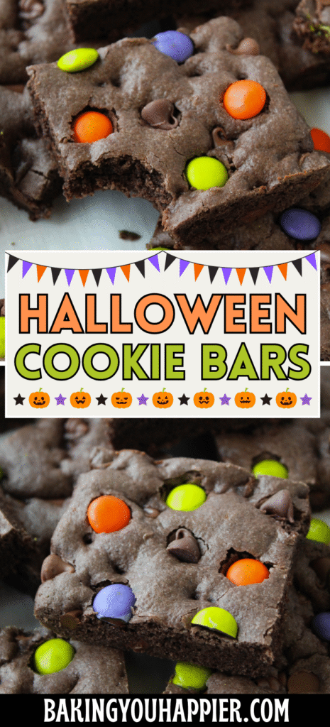 Halloween M&M Cake Mix Cookie Bar Recipe