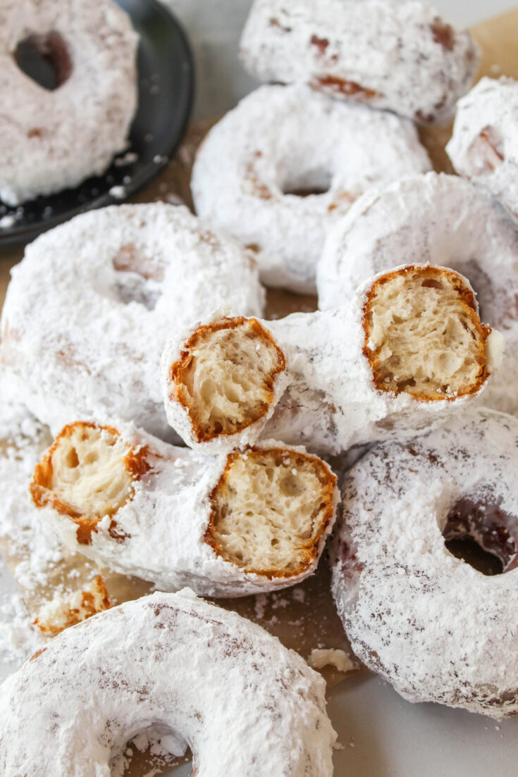 Powdered Sugar Canned Biscuit Donuts
