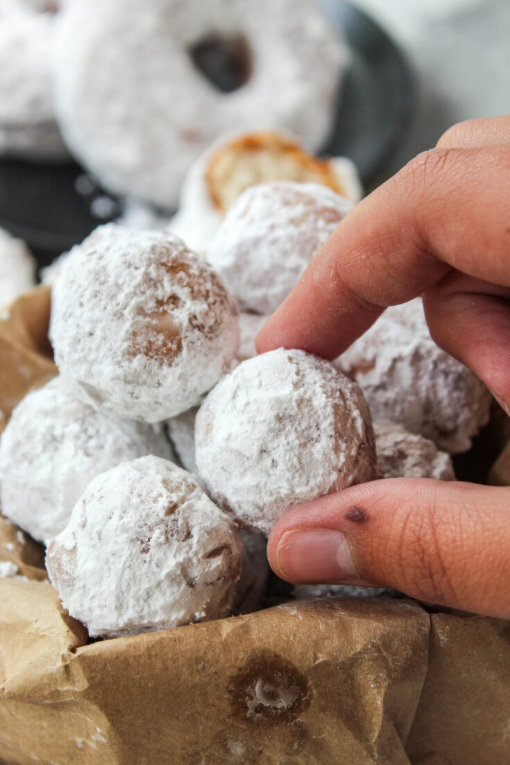 Powdered Sugar Biscuit Donut Holes