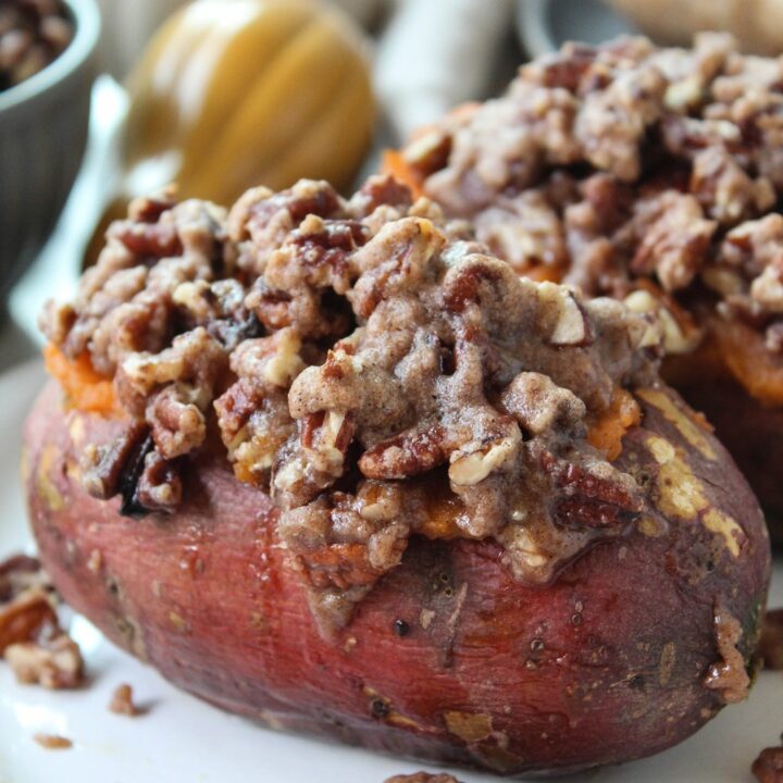 Pecan Pie Twice Baked Sweet Potatoes