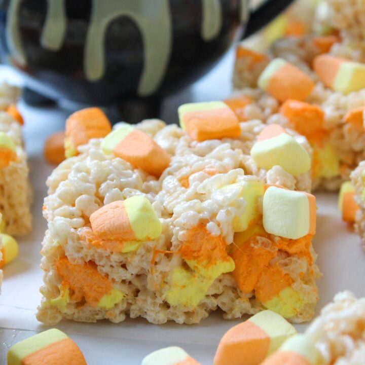 Candy Corn Marshmallow Rice Krispie Treats