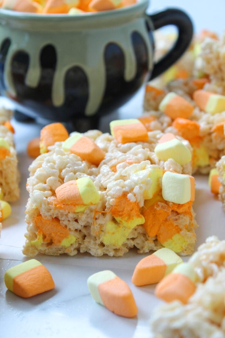 Candy Corn Marshmallow Rice Krispie Treats