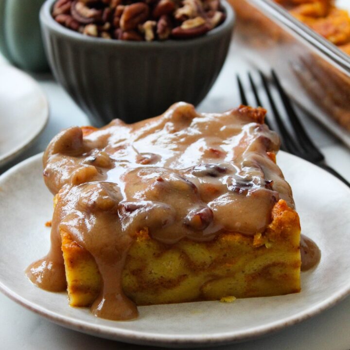 Pumpkin Praline Bread Pudding