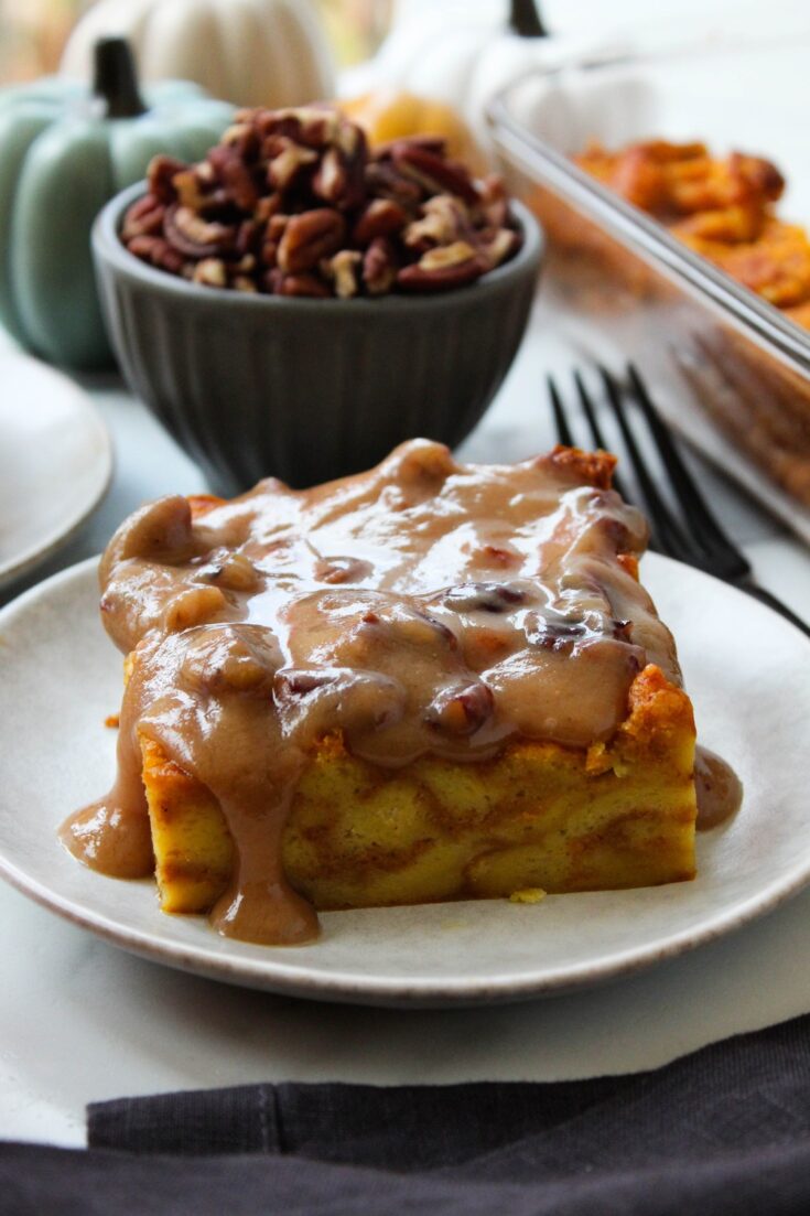 Pumpkin Praline Bread Pudding