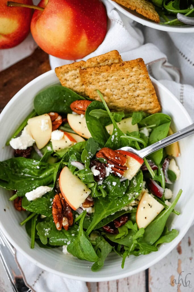 Apple Feta Spinach Salad