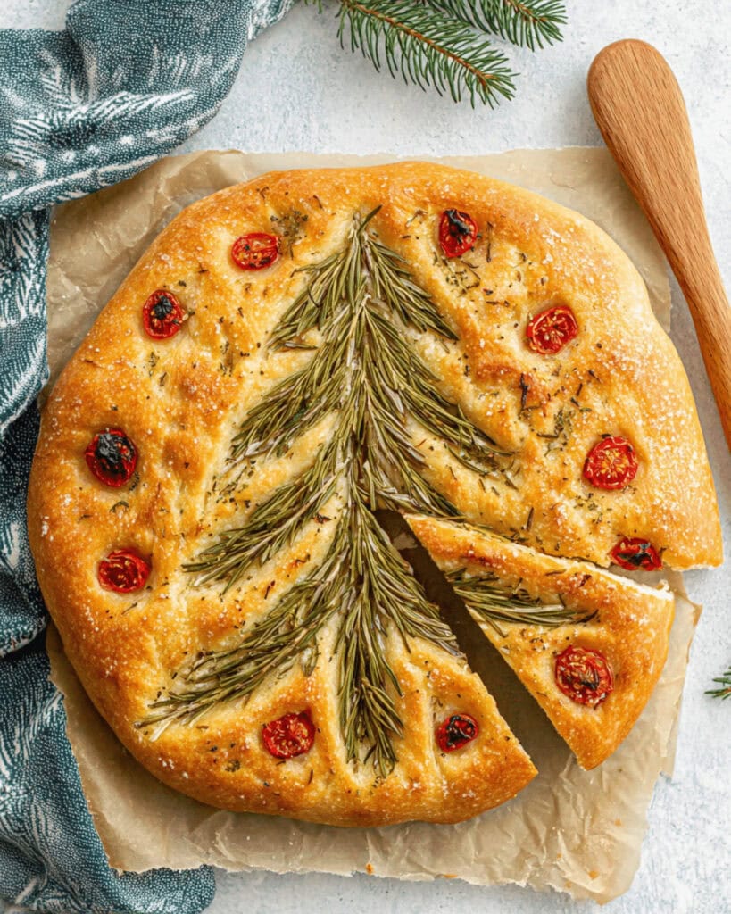 Christmas Tree Focaccia Bread