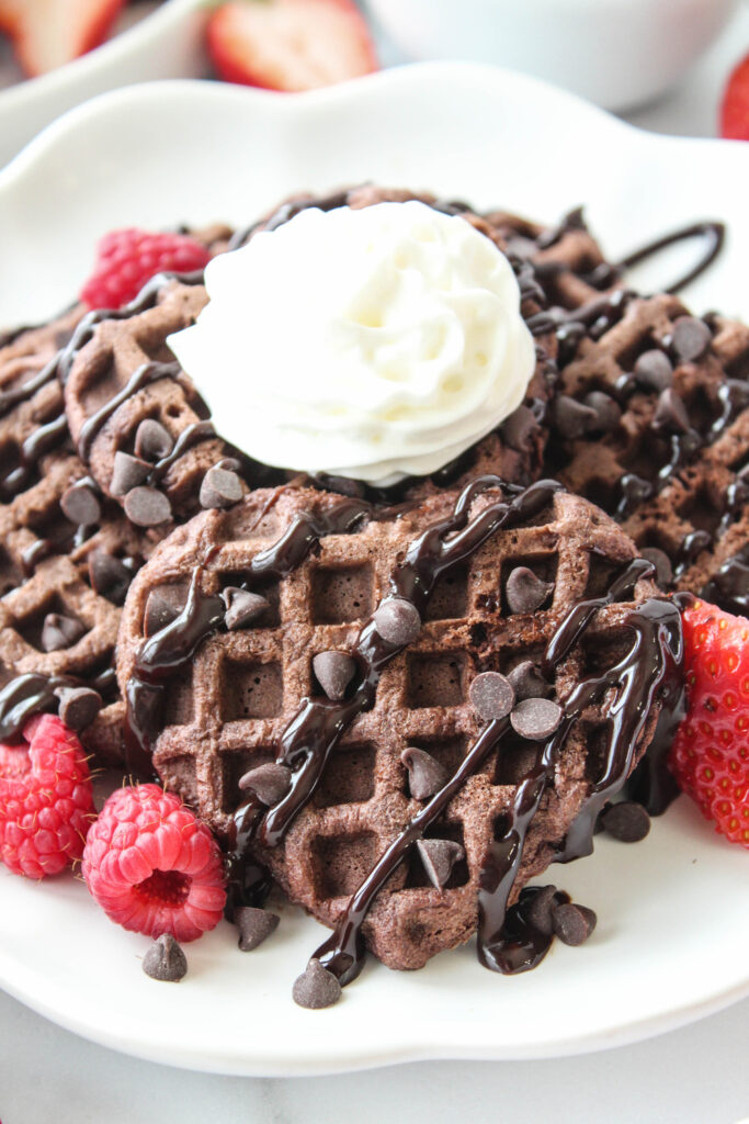 Easy Heart Shaped Chocolate Valentine Waffles