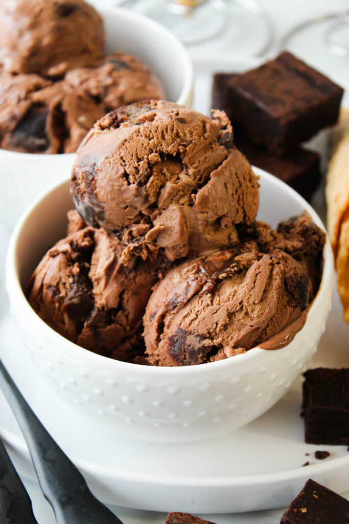 No Churn Chocolate Fudge Brownie Ice Cream