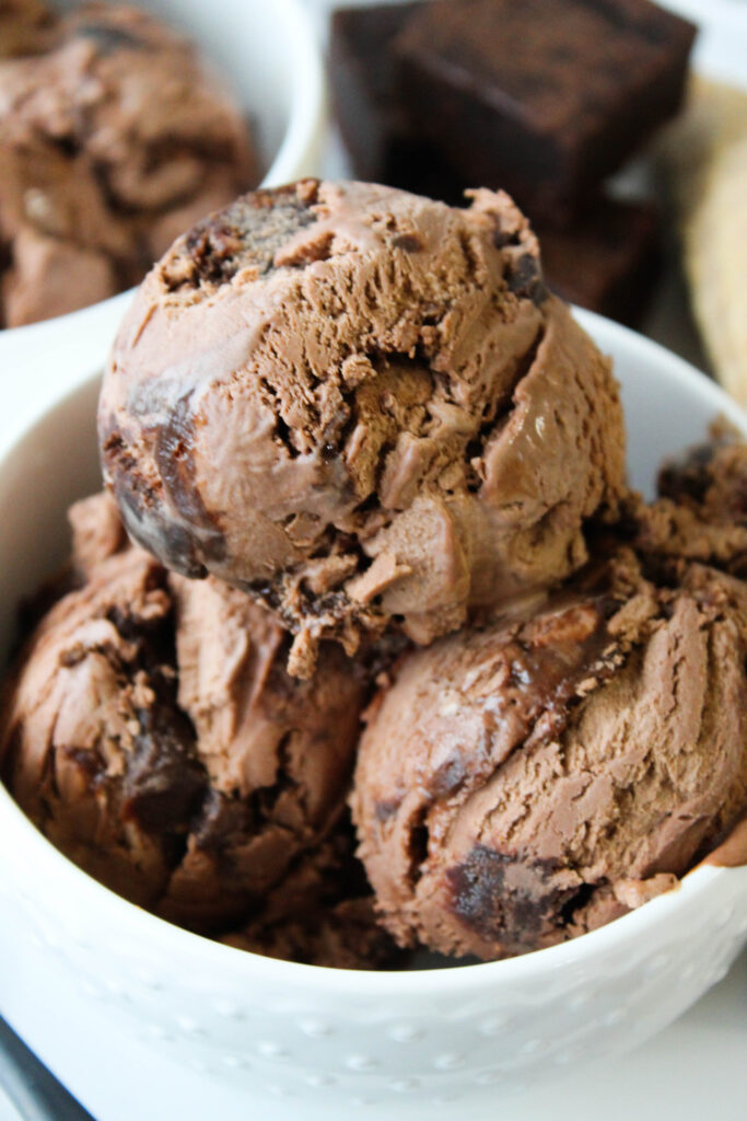 No Churn Chocolate Fudge Brownie Ice Cream