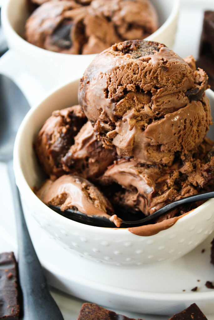 No Churn Chocolate Fudge Brownie Ice Cream