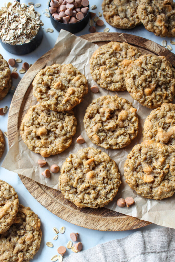 Oatmeal butterscotch cookies fresh from the oven
