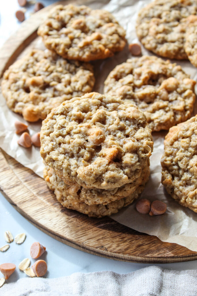Stack of oatmeal scotchies cookies