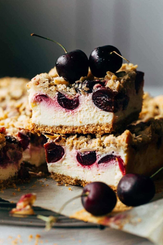 Fresh Cherry Cheesecake Bars