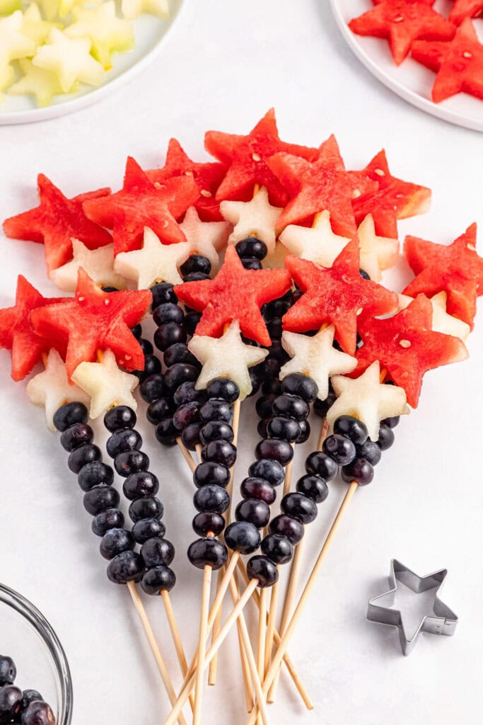 4th of July Sparkler Fruit Skewers