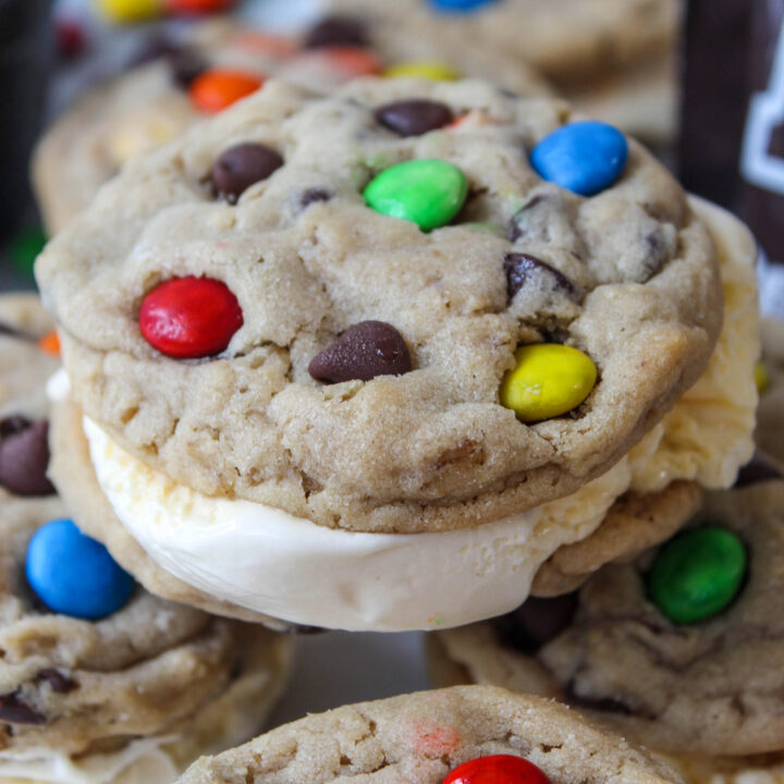 Monster Cookie Ice Cream Sandwiches