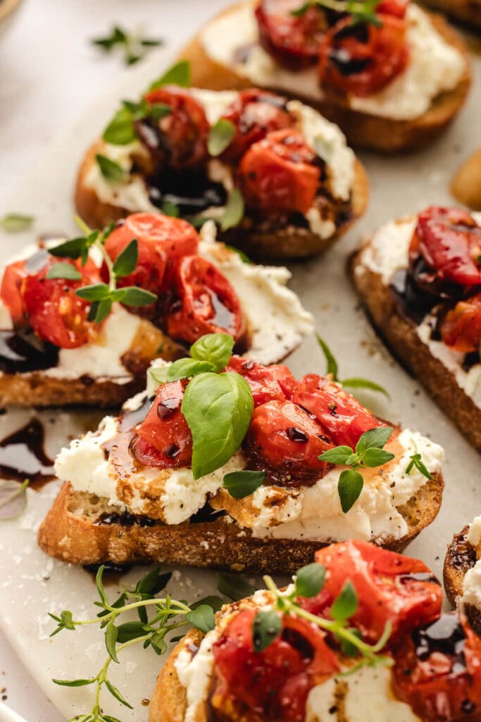Whipped Ricotta Crostini with Roasted Cherry Tomatoes