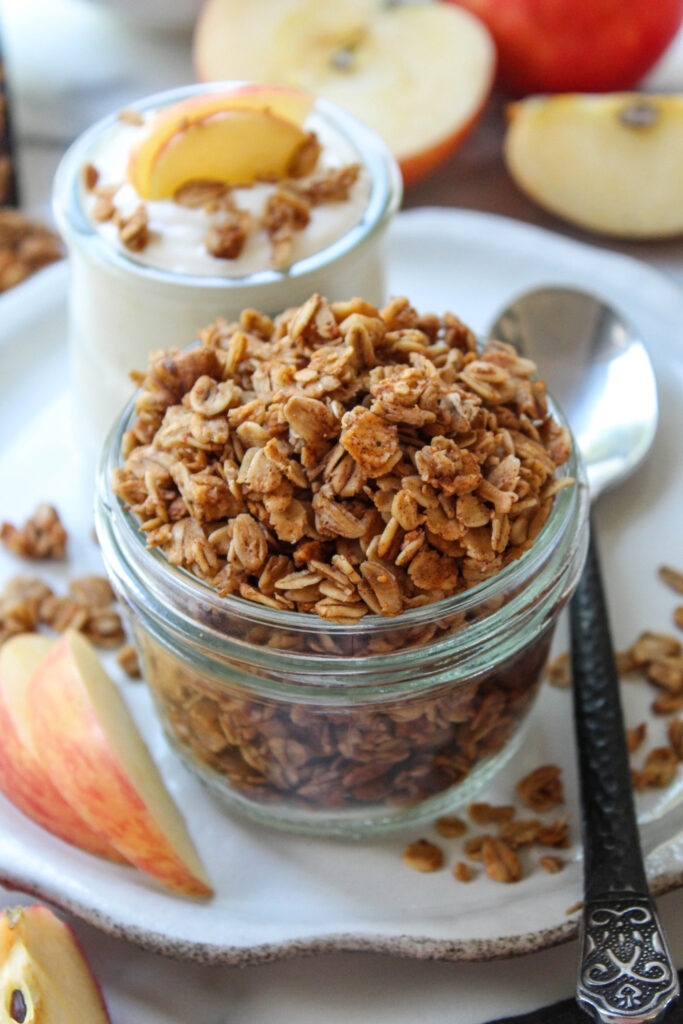 Healthy apple pie granola made from scratch