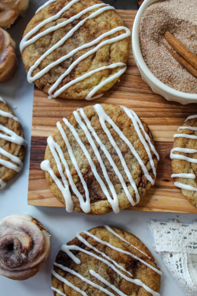 Homemade cinnamon roll cookies with a tender, fluffy texture