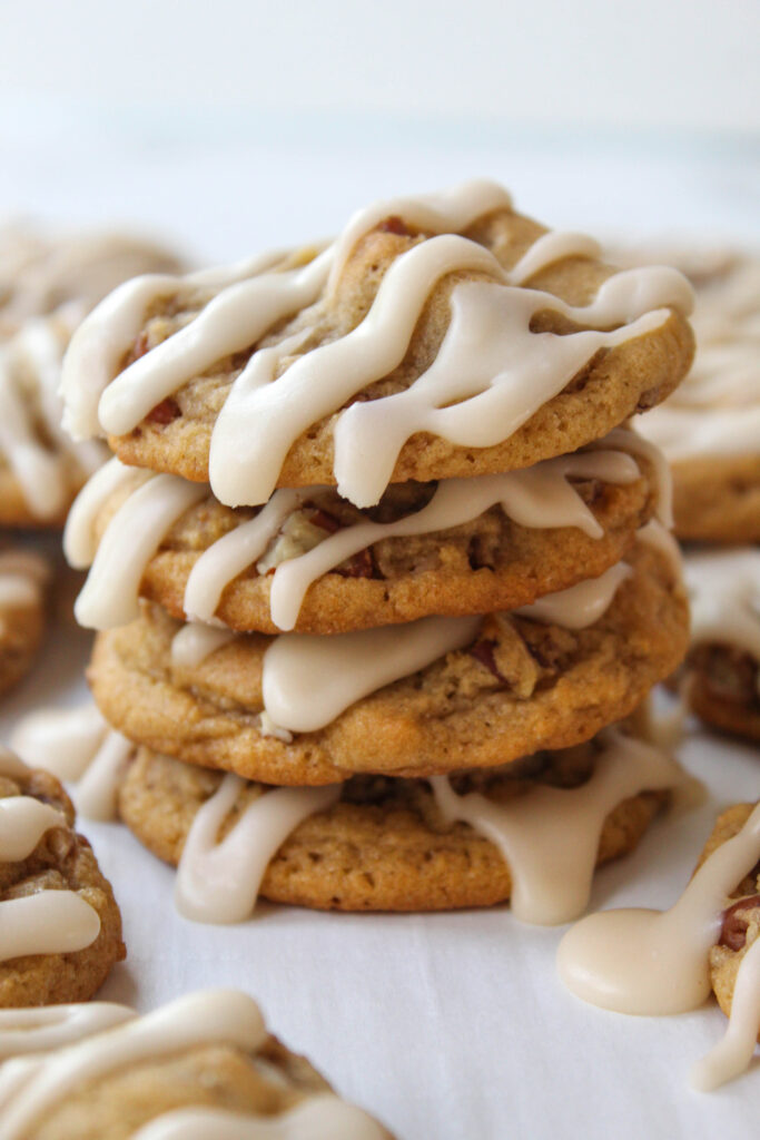 Chewy maple brown sugar cookies fresh from the oven