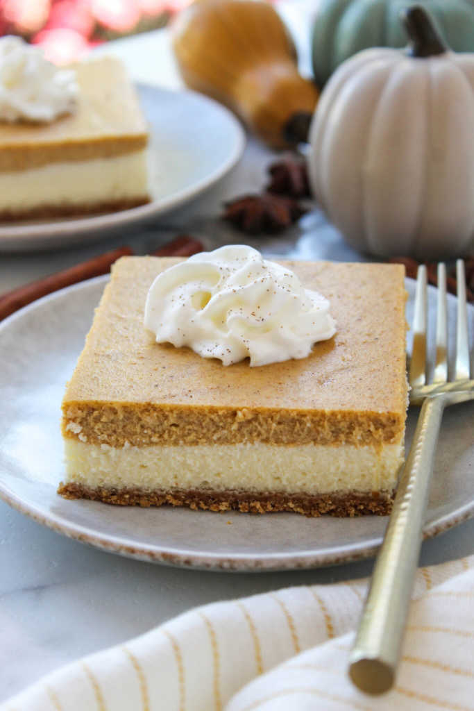 Layered Pumpkin Cheesecake Bars