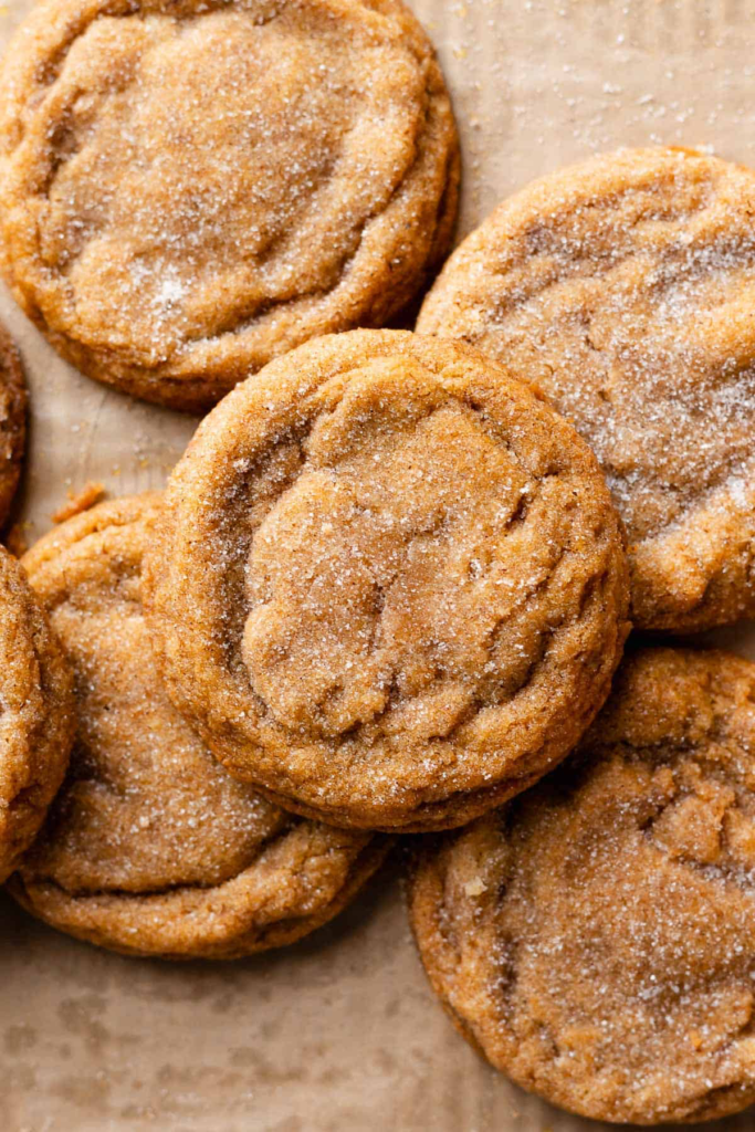 Chewy Pumpkin Snickerdoodle Cookies